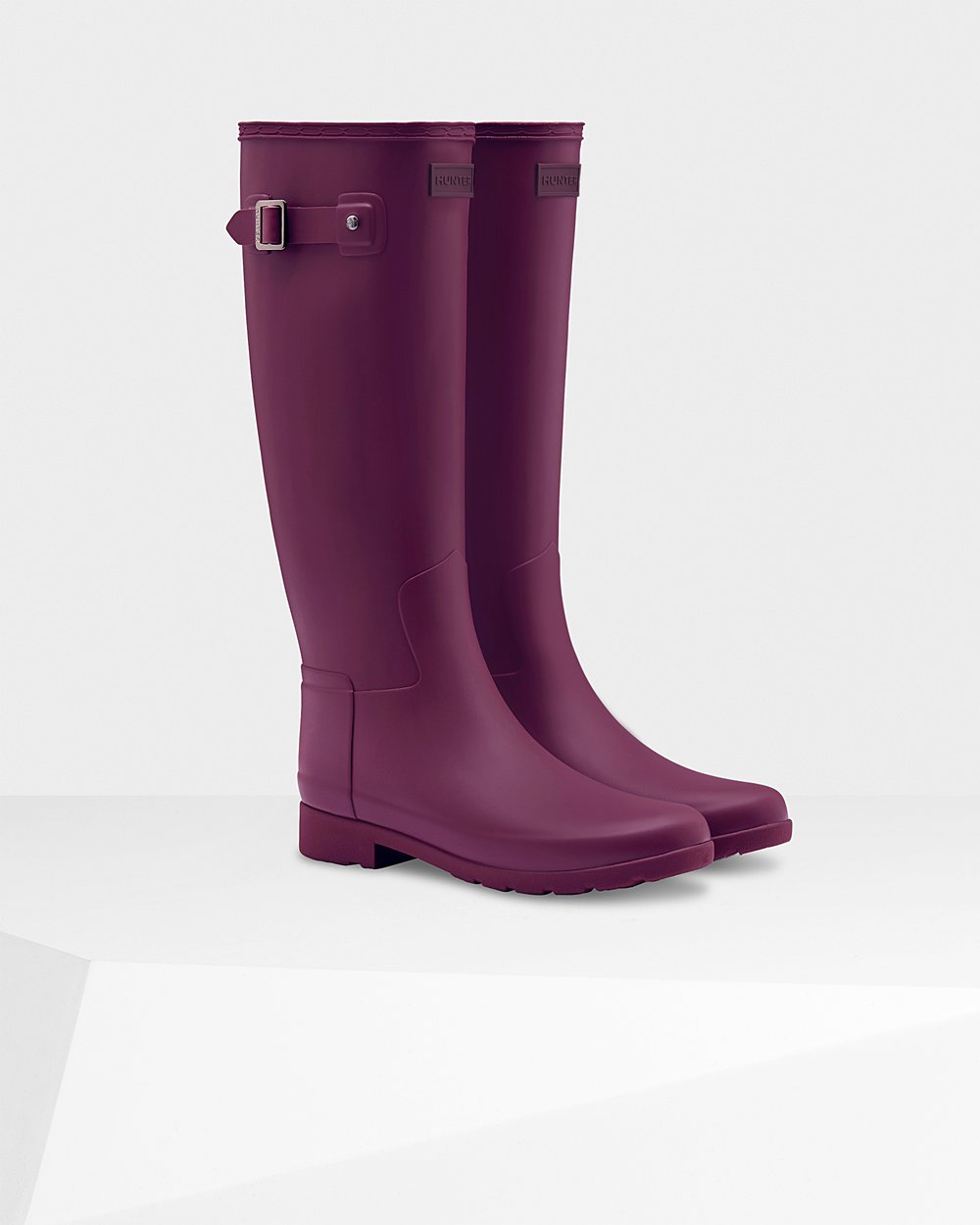 Hunter Refined Slim Fit Tall Rain Boots - Outlet Womens Purple - XTGASN057